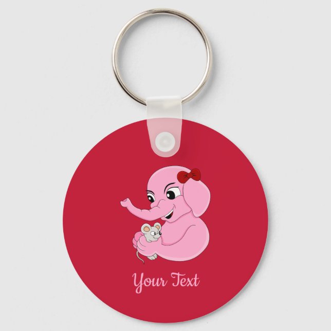 Llavero Cute elephant girl cartoon keychain (Anverso)