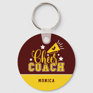 Llavero Cute entrenador de animadores personalizado marrón