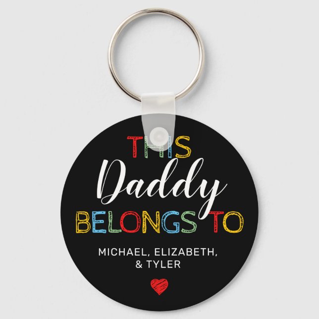 Llavero Cute Este Papi Pertenece A Keychain (Anverso)