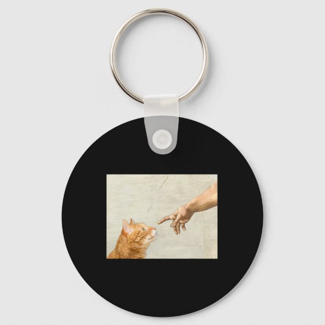 Llavero Cute estética divertida imagen gráfica de arte gat (Anverso)