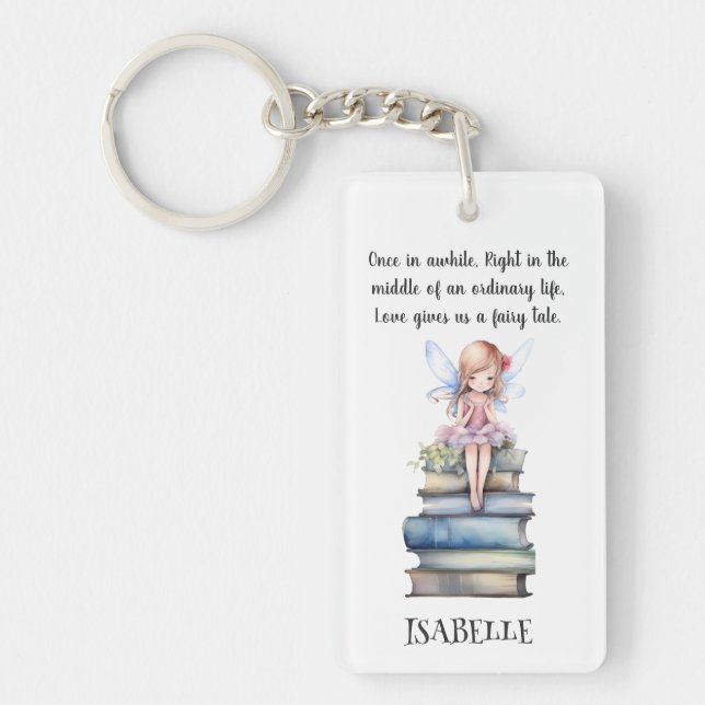 Llavero Cute Fairy Quote Books (Frente)