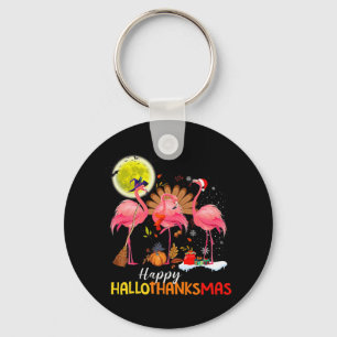 Llavero Cute Flamingo HalloThanksmas Feliz Halloween Graci