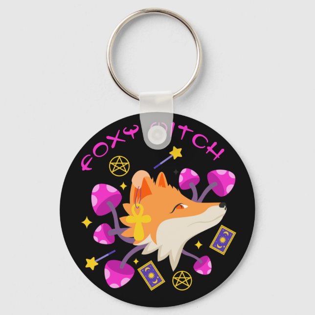 Llavero Cute Foxy Witch Magick Fox Witchcraft (Anverso)