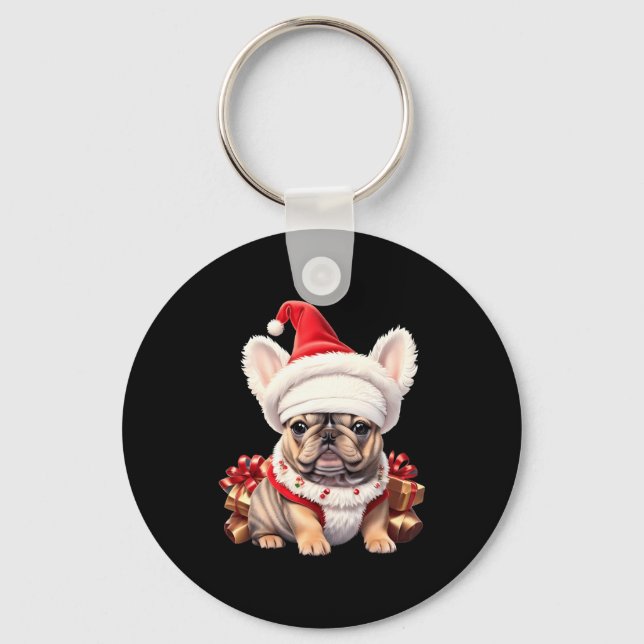 Llavero Cute French Bulldog Santa Hat Merry Christmas T Sh (Anverso)