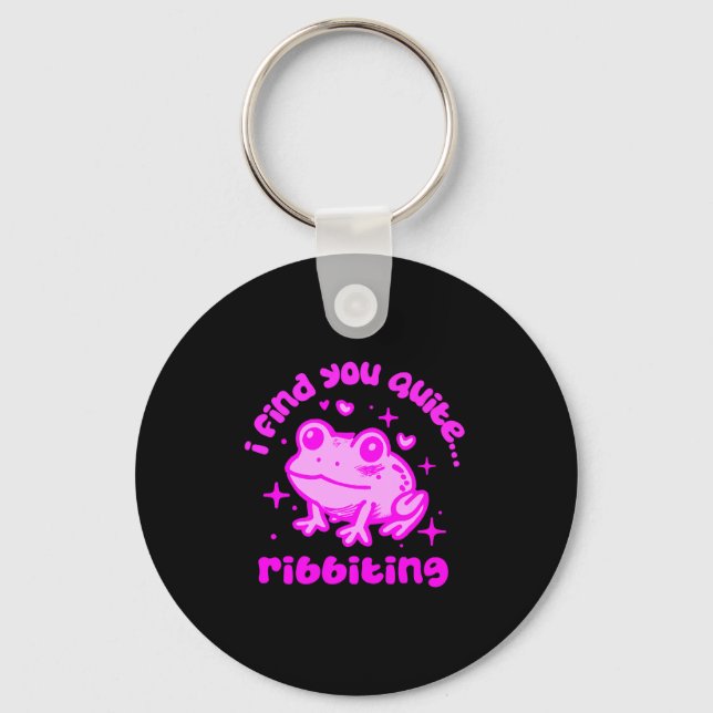 Llavero Cute Frog Pun Ribbiting Frog Lovers Quote Design P (Anverso)