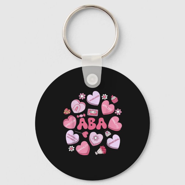 Llavero Cute Funny Aba Therapy Candy Heart Slp Behavior Va (Anverso)