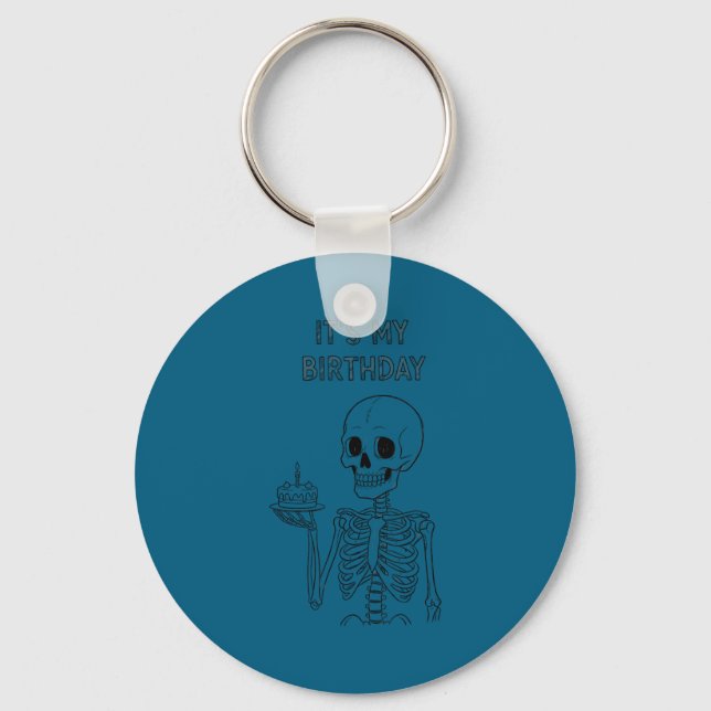 Llavero Cute Funny Kawaii Skeleton Birthday Skull Happy Wo (Anverso)