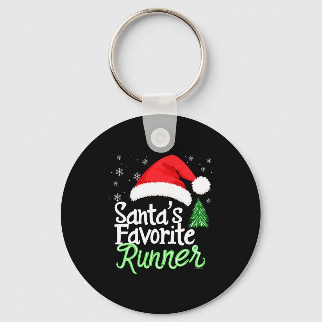 Llavero Cute Funny Santa's Favorite Runner Christmas Run H (Anverso)