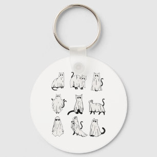 Llavero Cute Gato Fantasma Gracioso Trajes De Halloween