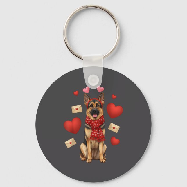 Llavero Cute German Shepherd Valentine’s Day Dog Mom - Ger (Anverso)