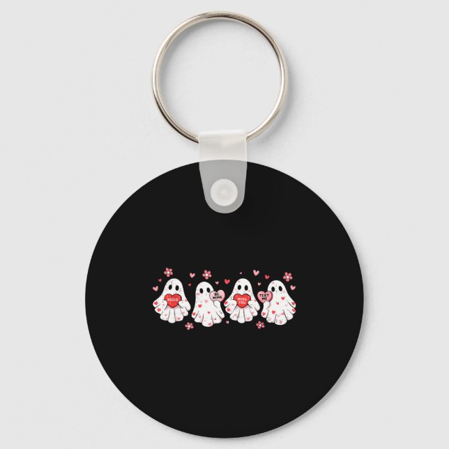 Llavero Cute Ghost Love Hearts Valentines Day Womens Teens (Anverso)