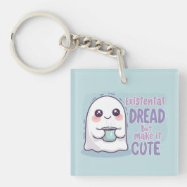 Llavero Cute Ghost "Miedo Existencial Pero Hazlo Adorable"