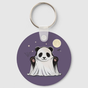 Llavero Cute Ghost Panda Bajo la Luna