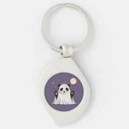 Llavero Cute Ghost Panda Bajo la Luna 