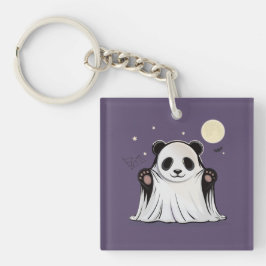 Llavero Cute Ghost Panda Under the Moon 
