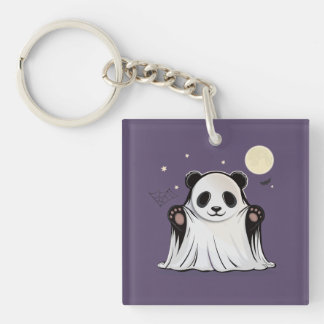 Llavero Cute Ghost Panda Under the Moon