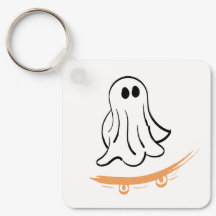 Cute ghost skatetboard
