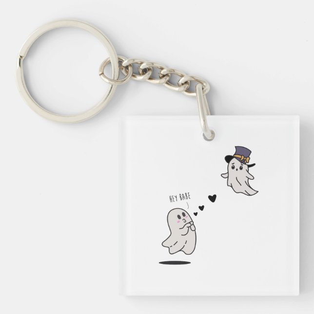 Llavero Cute ghosts couple talking (Frente)