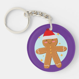 Llavero Cute Gingerbread Boy Cookes Dibujo de Arte