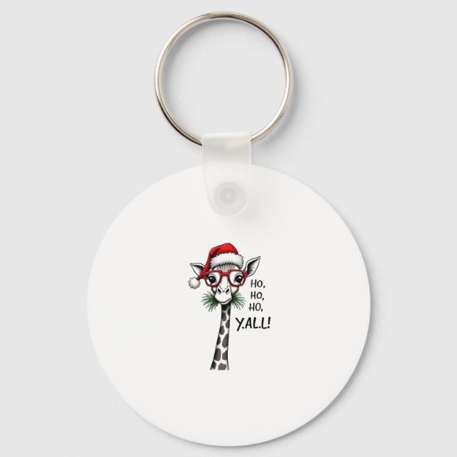 Llavero Cute Giraffe With Santa Hat Merry Xmas Giraffe Lov (Anverso)