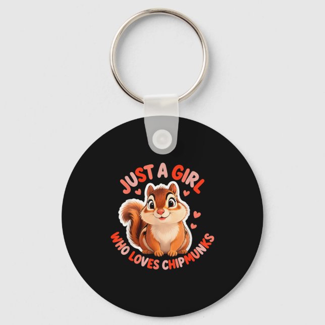 Llavero Cute Girl Loves Chipmunks Costume Kids Boys Girls  (Anverso)