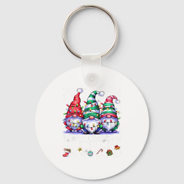 Llavero Cute Gnomes Merry Christmas Light Family Gnome Xma (Anverso)
