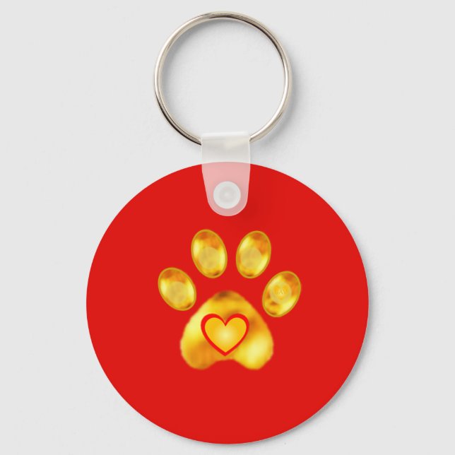 Llavero Cute Gold Paw (Anverso)