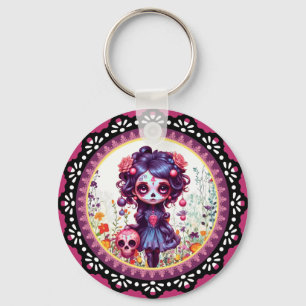Llavero Cute Gothic Garden Sugar Skull