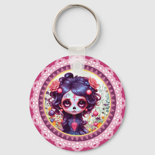 Llavero Cute Gothic Garden Sugar Skull