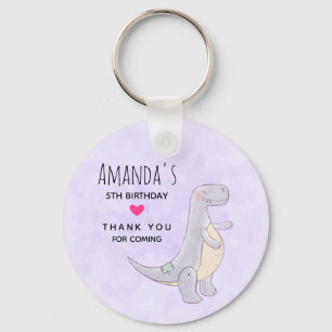 Llavero Cute Grey Dinosaur Toy Watercolor Cumpleaños