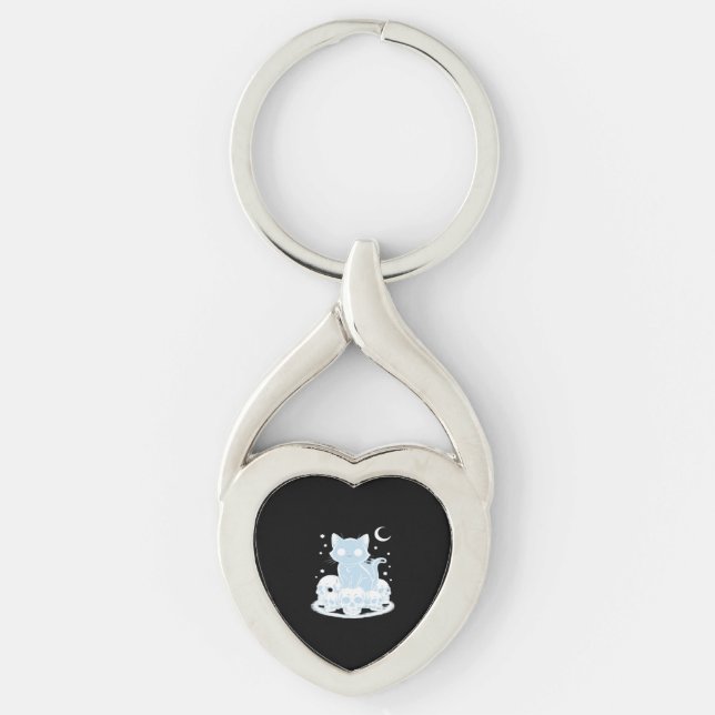 Llavero Cute Halloween Kitten Cat Gothic Aesthetic Essenti (Anverso)