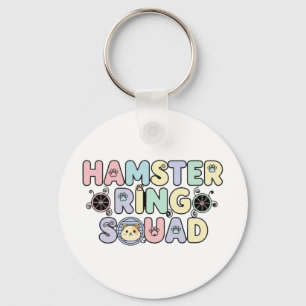 Llavero Cute Hamster Ring Squad Diseño Pastel