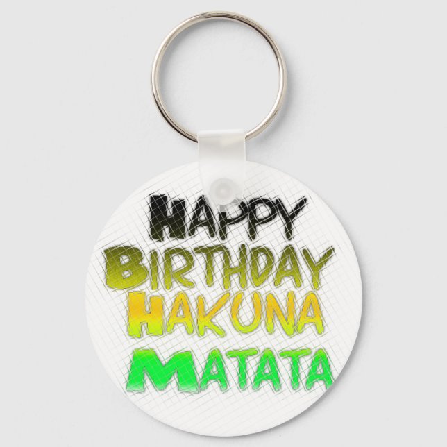 Llavero Cute Happy Birthday Hakuna Matata eco Inspirationa (Anverso)