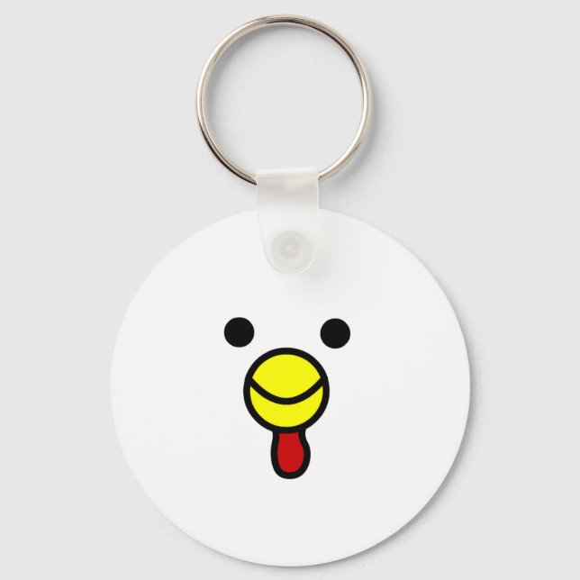 Llavero Cute Happy Chicken Head (Anverso)