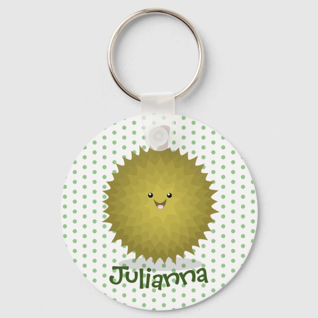 Llavero Cute happy durian cartoon illustration (Anverso)