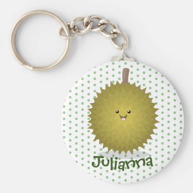Llavero Cute happy durian cartoon illustration (Frente)
