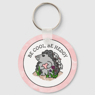 Llavero Cute Hedgehog and Babies and Funny Pun