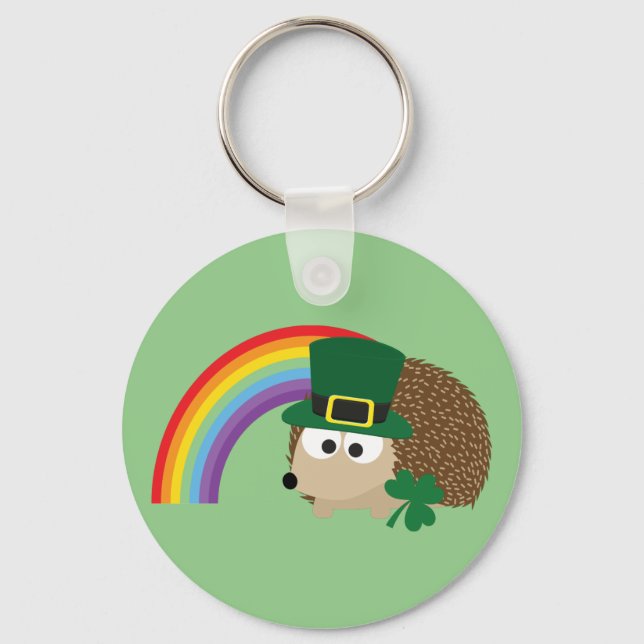 Llavero Cute Hedgehog Leprechaun (Anverso)