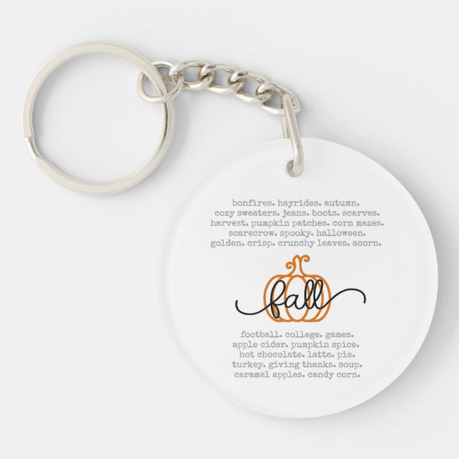 Llavero Cute Hello Fall Definition Wormpkin Autumn (Frente)