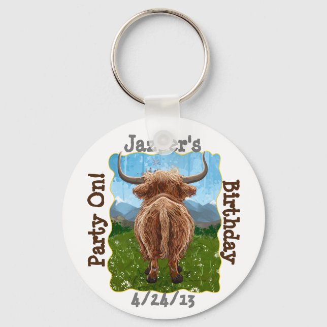 Llavero Cute Highland Cow (Anverso)