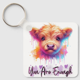 Llavero Cute Highland Cow - Eres Suficiente