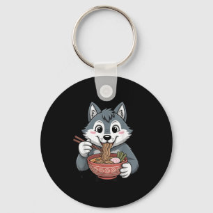 Llavero Cute Husky comiendo fideos de perro de Kawaii en J