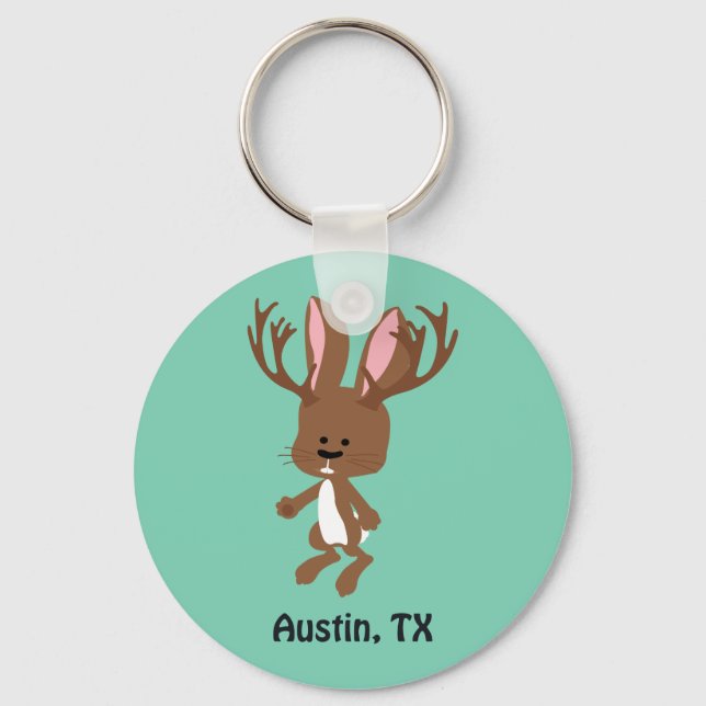 Llavero Cute Jackalope - Austin, Texas (Anverso)