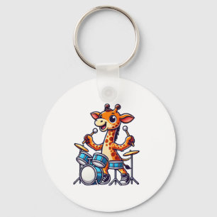 Llavero Cute jirafa tocando tambores Girafas Música de tam