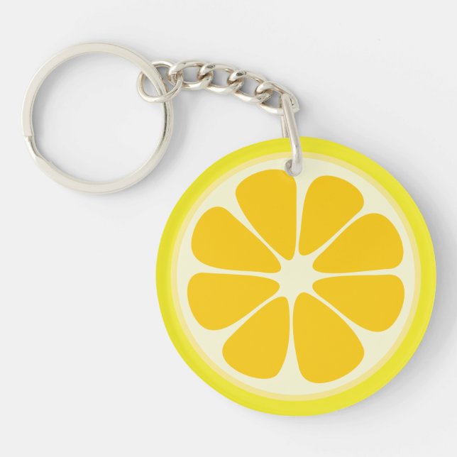 Llavero Cute Juicy Citrus Lemon Tropical Fruta (Frente)