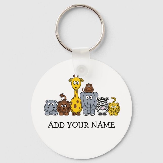 LLAVERO CUTE JUNGLE ANIMALES AGREGAR TU TEXTO (Anverso)