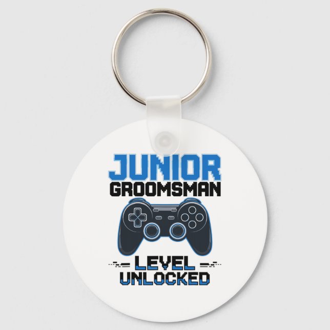 Llavero Cute Junior Groomsman nivel Unlocked Wedding Party (Anverso)