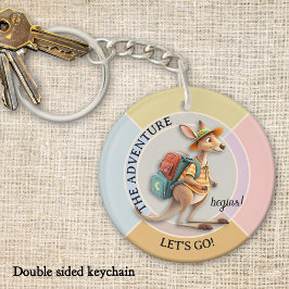 Llavero Cute Kangaroo Traveler The Adventure Begins