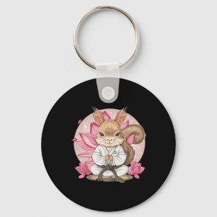 Llavero Cute Karate Squirrel Lotus Flor Kung Fu Mma Kick