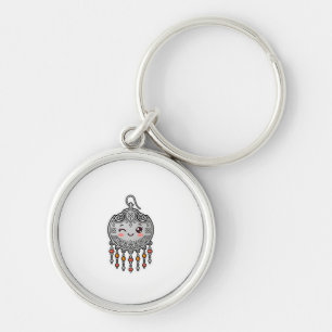 Llavero Cute Kawaii Amazigh Marroquí Pendiente De Plata Cu